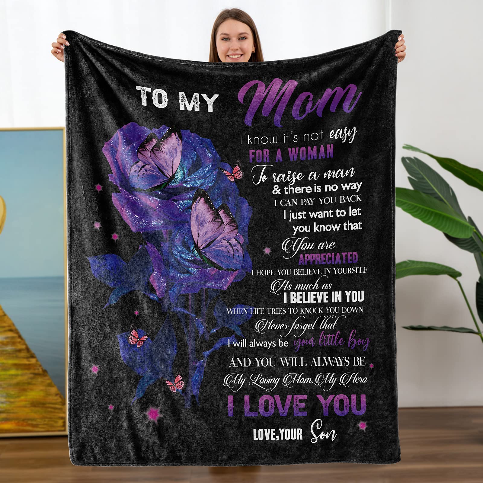 Blanket to Mom Gift from Son, for Mom Birthdays Christmas, Soft Couch –  TURMTF